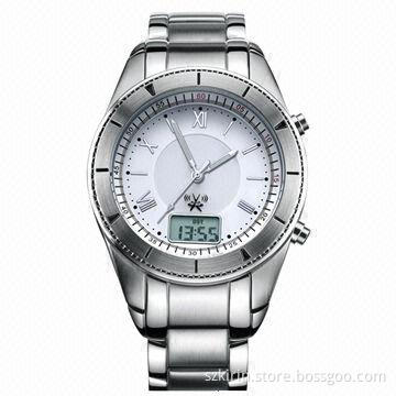 Solar Radio Controlled Watch with Stainless Steel Case and Band